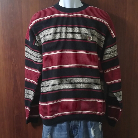 Tommy Hilfiger Other - Tommy Hilfiger Red Black Striped Mens XL Sweater